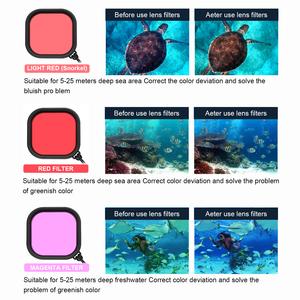 Filtres de plongée sous-marine HONGDAK (lot de <span class=keywords><strong>3</strong></span>) <span class=keywords><strong>rouge</strong></span>, rose, violet pour GoPro <span class=keywords><strong>Hero</strong></span> 5, 6, 7 Black - Product Image 4