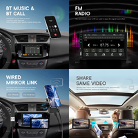 Podofo 2 Din 7 ''autoradio pour Carplay Android Auto IPS écran tactile intégré DAB + BT FM sortie vidéo USB Charge AUX carte SD