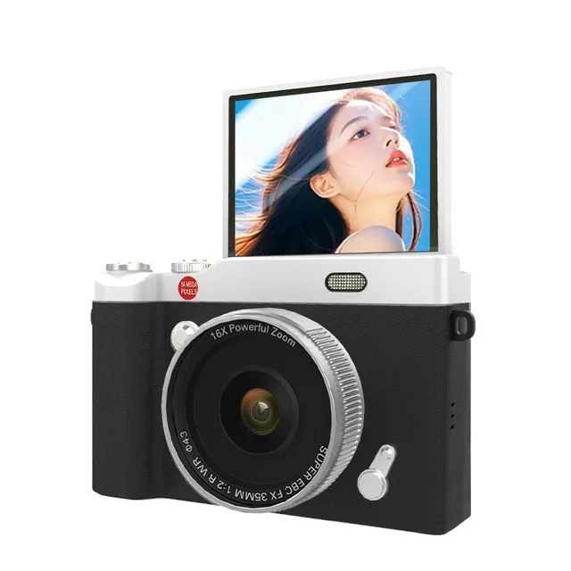 Portable Retro Digital Camera 4K HD Video Camera for Students Teens Gifts 2.4 Inch IPS Screen 16X Digital Zoom Camcorder