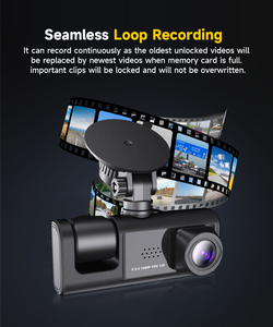 Super Night Vision Dash Cam Hidden Car Dual Dash <strong>Camera</strong> 1080p Hd Dvr Usb Car Dashboard <strong>Camera</strong> <strong>With</strong> G-<strong>sensor</strong> Wdr <strong>Parking</strong> Monitor - Product Image 5