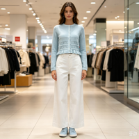 Cardigans en tricot personnalisés bleu ciel pour femmes Cindy – OEM & ODM – Hauts en tricot de haute qualité à manches longues
