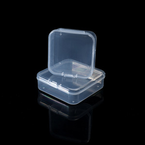 Clear Plastic Storage Box 4X4X1.8Cm Flip <b>Top</b> Lid For Jewelry Rings <b>Earrings</b> Necklaces Organizers PP Material - Product Image 1