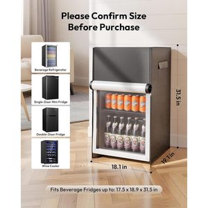Outdoor <b>Refrigerator</b> Cover Waterproof Dustproof Upright <b>Mini</b> Fridge Protector Black 19.134D x 18.134W x 31.534H - Product Image 2