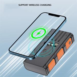 Banco de Energía Solar para el Hogar, Banco de Energía Solar Impermeable de 20000 mAh y 10000 mAh, Cargador Solar Móvil, Banco de Energía con Carga Inalámbrica - Product Image 2