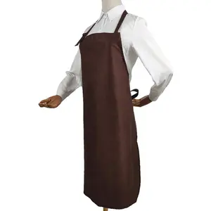 高品质定制印花日式咖啡师围裙棉帆布厨师围裙带3个口袋