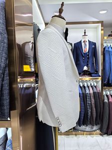 Abiti da sposa <span class=keywords><strong>eleganti</strong></span> da uomo <span class=keywords><strong>pantaloni</strong></span> giacca 3 pezzi gilet abbigliamento maschile con un bottone scialle con risvolto smoking abiti formale da sera Blazer - Product Image 6