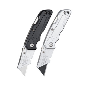 Coltello Multiuso Portatile in Lega di Alluminio con Lama in Acciaio al Carbonio, Design Compatto Pieghevole con Pulsante di Cambio, per Campeggio, Escursionismo e Riparazioni Quotidiane - Product Image 1
