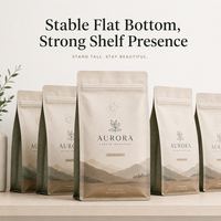 Bolsa de Café con Fondo Plano, Impresión Personalizada, con Válvula y Cierre, para Empacar Granos de Café Tostado y Marcas de Café de Marca Privada