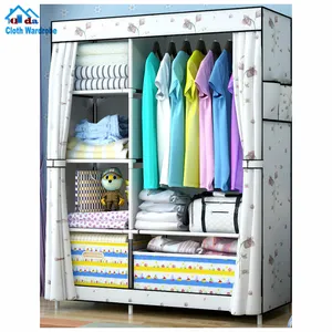 Mobília do quarto almirah aço wardrobe DIY armário de armazenamento de roupas