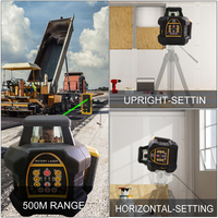 Laser Rotante 3D Verde 206G Autolivellante 360° Orizzontale e Verticale con Treppiede J-3 e Asta da 3m - Set di Componenti