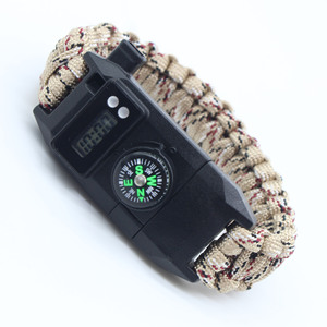 สร้อยข้อมือพาราคอร์ด Kongbo Camping Outdoor Survival Custom 550IB แบบหนาพิเศษ พร้อมอุปกรณ์จุดไฟ เข็มทิศ นกหวีด และมีด - Product Image 4