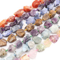 Manik-manik Batu Kristal Alami Amazonite Citrine Lapis Rose Quartz 16-30mm, Bentuk Tidak Beraturan, Kualitas Tinggi, Amethyst Kristal Kasar