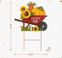 Estacas de Metal con Diseño de Águila Esquelética Sentada en Lápida, para Decoración de Acción de Gracias, Tema de Girasoles y Bienvenida de Otoño, para Horror Postapocalíptico