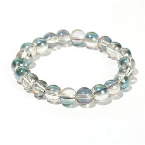 Factory Wholesale Glass <b>Beaded</b> <b>Bracelet</b> for Women Fluorite Gray Moonlight Crystal Beads <b>Bracelet</b> - Product Image 2