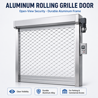 Porte roulante motorisée à grande vitesse en alliage d'aluminium, résistante aux intempéries, pour entrepôt et atelier, avec cadre durable
