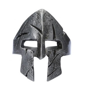 Anillos Vikingos para Hombre de Acero Inoxidable, Diseño de Casco de Guerrero Espartano, Estilo Retro, Joyería al por Mayor, Dropshipping - Product Image 6
