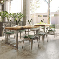 Industrieller Moderner Einfacher Multifunktionaler Rechteckiger Massivholz-Esstisch für Restaurants, Catering, Fast-Food und Imbissbuden