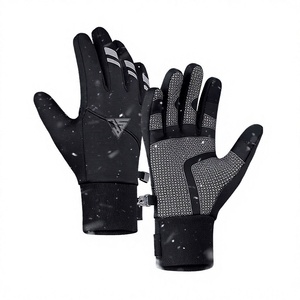 Hot Selling Ski Gloves 100% Polyester Waterproof <b>Fabric</b>,Reflective <b>Strips</b>,Silicone Non Slip Palms Hand Warm Skiing Gloves Cold - Product Image 1