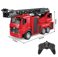 SJY-1361 1/18 2.4G 15CH RC échelle camion de pompiers (amélioré) pulvérisation d'eau pompier échelle de levage camion de pompiers voiture d'ingénierie