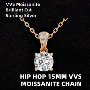 Chaîne cubaine Hip Hop 15 mm en diamants de laboratoire VVS, en argent sterling 925, trois rangées entièrement serties de diamants, certifiée par un tiers - Product Image 2