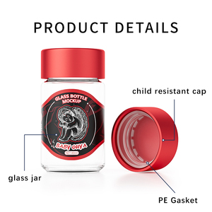 Bottiglie di Vetro a Prova di Odore per Bambini con Logo Personalizzato, Confezione da 5, Imballaggio Resistente ai Bambini, Barattoli per Fiori da 2,5g - Product Image 5