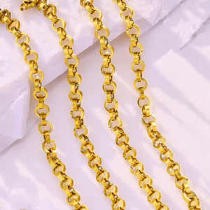 Cadena Rolo de Acero Inoxidable Resistente con Baño de Oro PVD de 18K de 6mm para Hip Hop, Metal DIY y Cadenas para Bolsos - Product Image 4