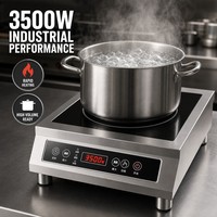 Table de cuisson à induction commerciale 3500W 110V 220V robuste pour restaurant, hot pot, café, cuisine et services alimentaires