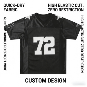 Individuell Bedruckter OEM-Service Herren V-Ausschnitt Polyester/Baumwolle Mesh Sommer T-Shirts Übergroße Vintage Boxy Retro Fußball-T-Shirts - Product Image 2