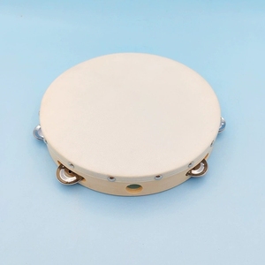 Wholesale Blank Natural Wood Tambourine <b>Drum</b> With Single Row Metal Jingles Orff Percussion Instrument For Kindergarten Teacher - Product Image 4