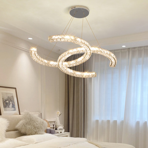 Ánh sáng hiện đại sang trọng Đèn chùm thép không gỉ phòng ăn ánh sáng cá dòng đèn chùm phòng ngủ phòng đôi C Đèn Chùm Pha Lê - Product Image 2