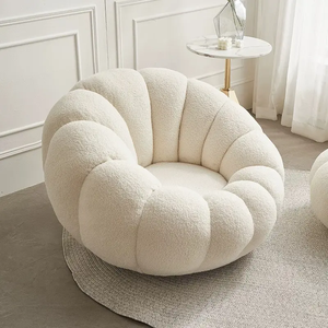 Fauteuil de salon moderne de haute qualité en forme de citrouille, confortable, petit canapé simple pour chambre à coucher - Product Image 1