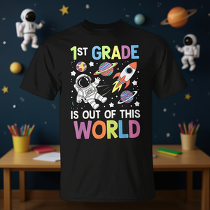 Camiseta de regreso a la escuela para profesores de primer grado, con temática espacial, increíblemente genial - Product Image 3