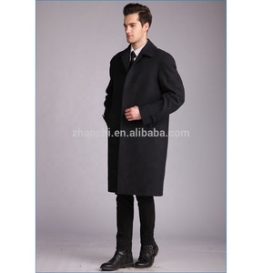 メンズ高級ブラックウールトレンチコート、ダブルブレスト、スリムフィット、プラスサイズ、ロング丈オーバーコート - Product Image 3