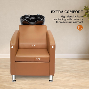 Silla de Barbero Profesional de Cerámica Negra con Estructura Metálica, Taburete Comercial para Salón de Belleza y Barberías, Venta al Por Mayor - Product Image 3