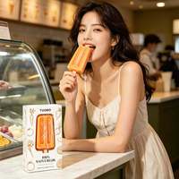 Boîte d'emballage en carton blanc écologique pour bâtonnets de crème glacée avec fenêtre transparente en PET pour les boutiques de desserts glacés
