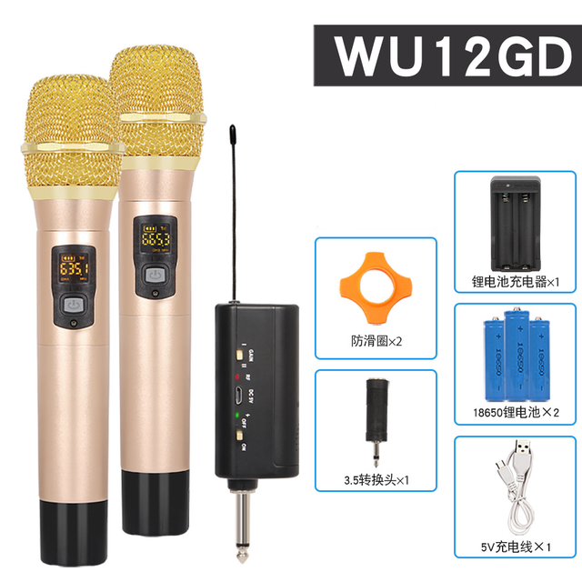 Professional Universal Wireless Dynamic Karaoke Microphone Handy Sing-Along Mic for Studio Home Live Performance
