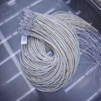 Fil de perles de riz d'eau douce blanches de 3-3,5 mm