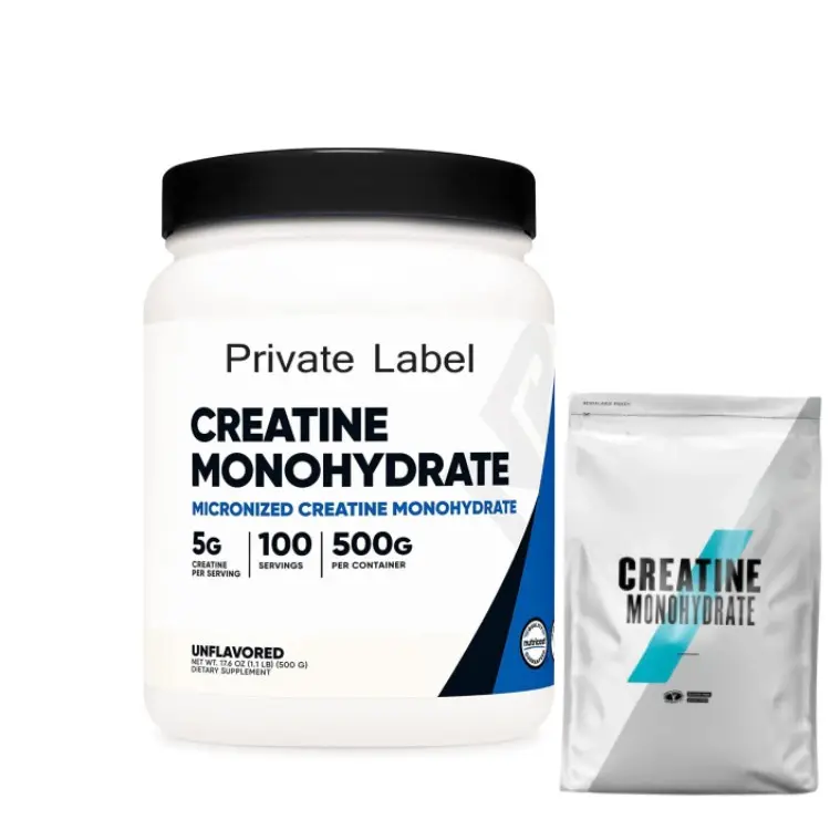 Nhà máy OEM nhãn hiệu riêng 500 gam Creatine monohydrate 200 lưới tinh khiết Creatine bột