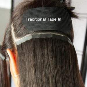 Extensioni per capelli con nastro invisibile di alta qualità per saloni, all'ingrosso, in capelli umani, a doppia trama, biondo ombré, colore chiaro - Product Image 5