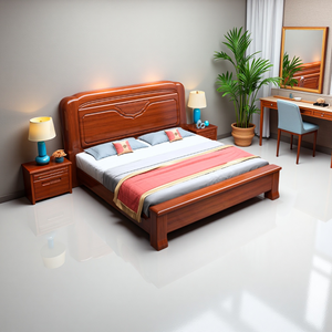Cama King Size de Madera Sólida con Diseño Moderno y Elegante, Personalizable con Altura Ajustable, Duradera y Fácil de Montar, para Suites de Hotel de Lujo, Elande - Product Image 3