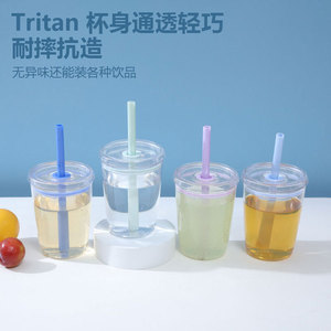 Shang Kou Ai Tritan Straw Cup 350ml Transparent Bpa Free Travel Water Bottle - Product Image 4