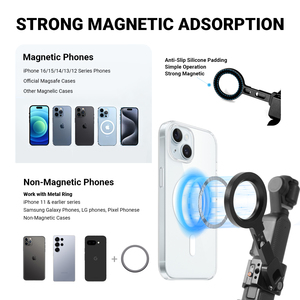 Support magnétique <span class=keywords><strong>pour</strong></span> téléphone en alliage d'aluminium YUANYUJINGMI 360 °   Support multifonctionnel rotatif <span class=keywords><strong>pour</strong></span> <span class=keywords><strong>Osmo</strong></span> Pocket 3 Cage <span class=keywords><strong>iPhone</strong></span> 17 16 - Product Image 3