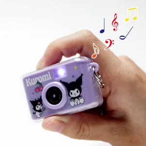 मिनी कैमरा डिजाइन एलईडी चाबी का गुच्छा प्यारा नवीनता कुंजी अंगूठी बच्चे खिलौना बच्चों उपहार टॉर्च और ध्वनि