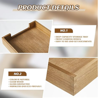 Paquete de 3 bandejas apilables de madera tipo soporte, organizador de archivos de escritorio tamaño A4 para almacenamiento de correo, revistas y papel de oficina
