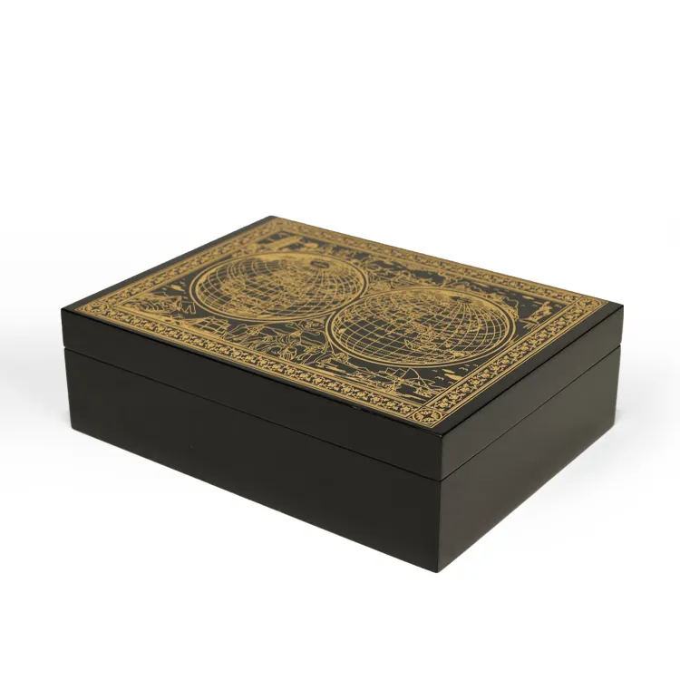 Caixa de presente personalizada, caixa de presente retangular vazia de madeira
