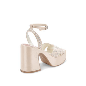 Sandalias de princesa con perlas para mujer, zapatos de tacón con hebilla y Correa, color rosa - Product Image 6