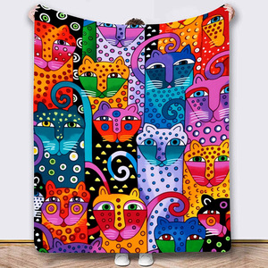 Boho Cow <b>Flannel</b> Blanket Throw Blanket Nap Blanket Reversible Cozy Warm for Home Office Nap Custom Print Wholesale - Product Image 4