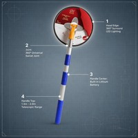 Outil de ponçage mural à manche extensible avec éclairage LED et support de papier de verre rechargeable par USB pour le lissage des cloisons sèches (vente en gros)