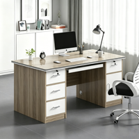 Escritorio de Oficina Moderno de Madera con Cajones de Almacenamiento, Estación de Trabajo para Computadora, Muebles para Oficina en Casa