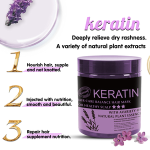 Etiqueta privada Salón Profesional Brasil lavanda queratina cuidado del cabello equilibrio queratina máscara para el cabello para streigtening máscara de colágeno - Product Image 2